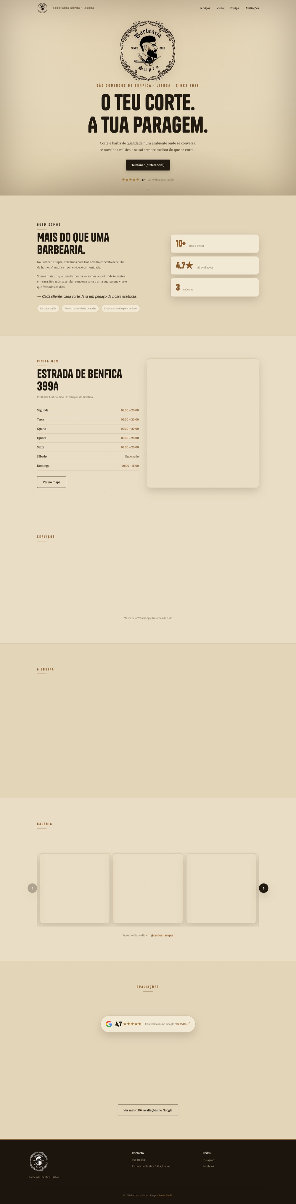 Website Barbearia Supra