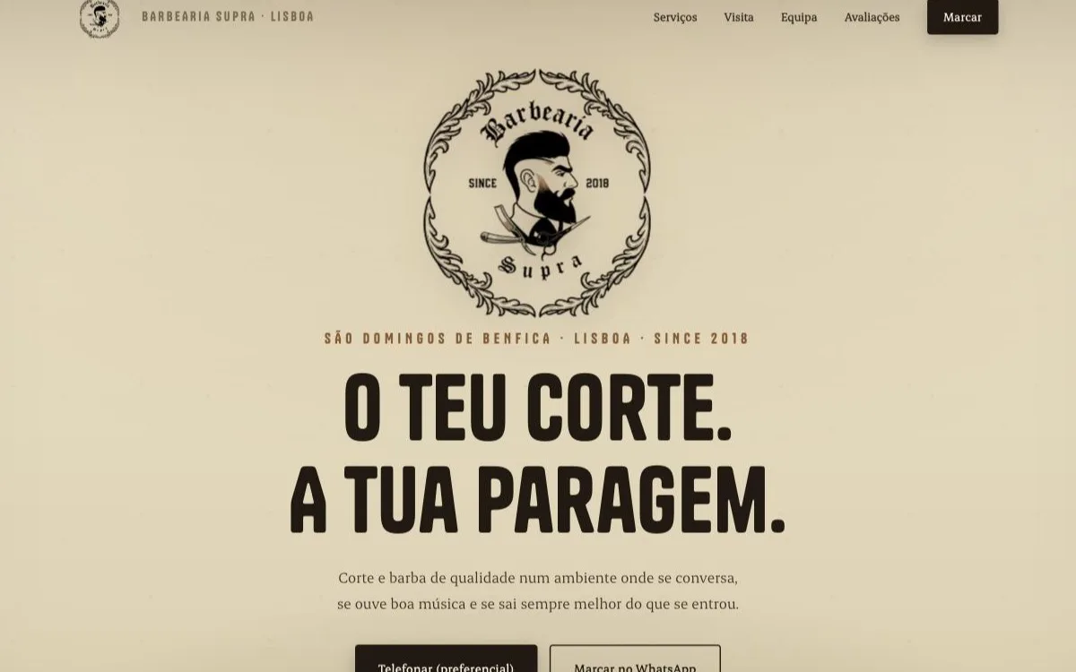 Website Barbearia Supra